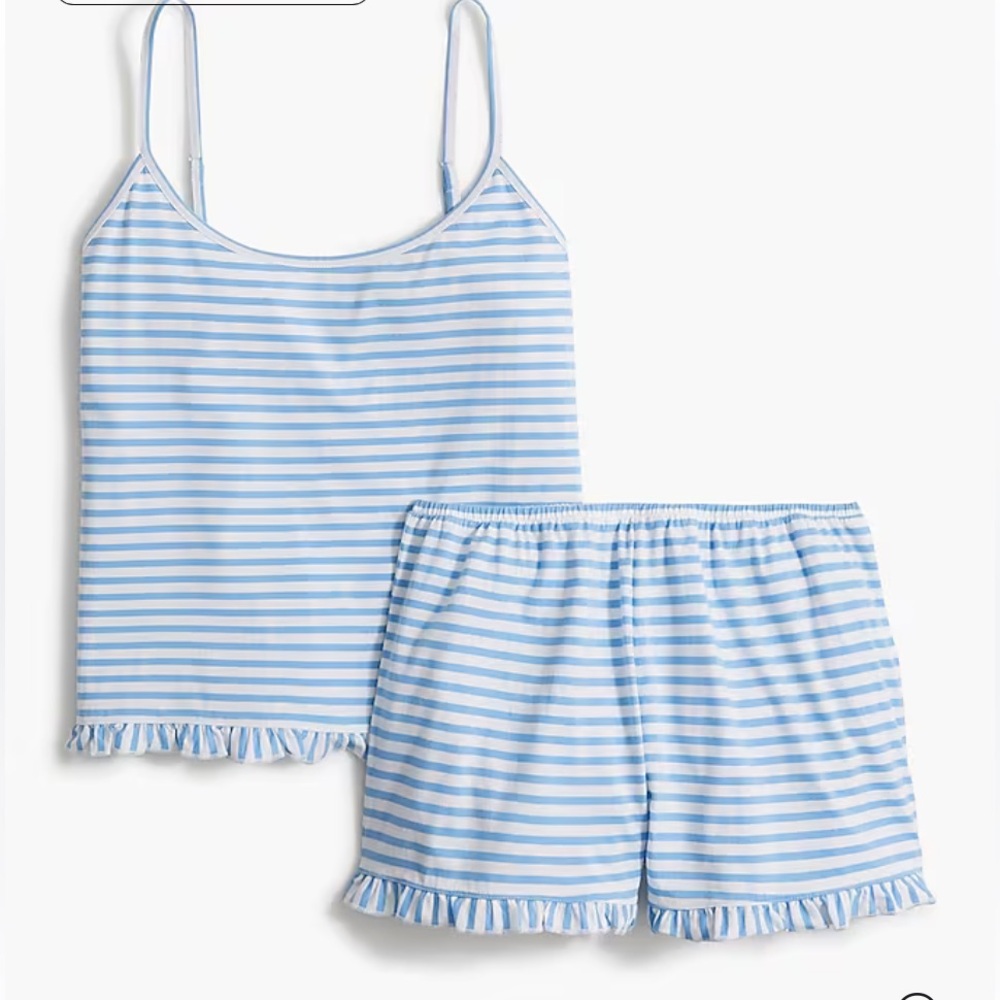 NWT J.Crew Knit Ruffle Pajama Set Size XL FIRM!